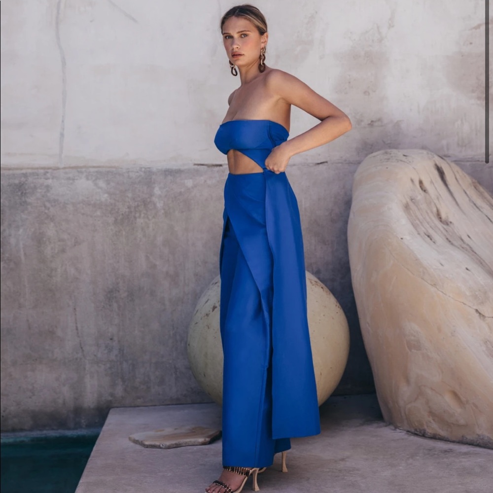 CULT GAIA CELIE TOP AND AMMIT PANT IN SAPPHIRE SET